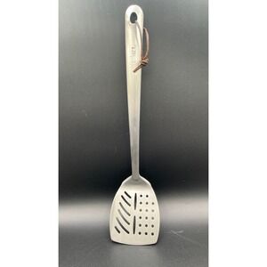 Weber Stainless Steel Grill Spatula Turner Slotted Leather Lanyard 17" Kitchen